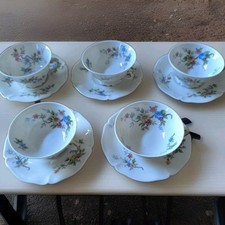 OLD Royal Limoges Factory 5 Coffee Cups And Saucers