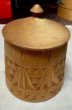Small wooden box with lid hand