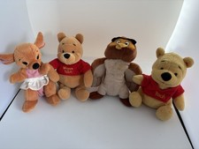 Set of 4 Vintage Winnie The Pooh Mattel Plush Bean Bag Toys Kanga Kids Retro