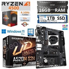 AMD Ryzen 5 4500 + 16GB RAM + 1TB SSD + GIGABYTE A520M Motherboard Bundle