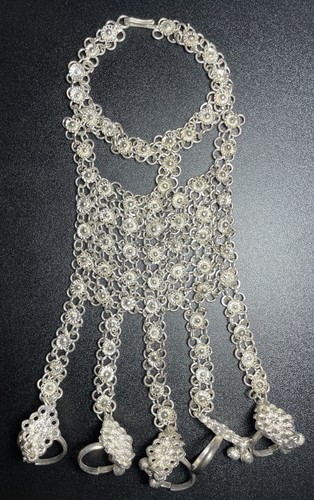 Vintage silver tone slave - silver-tone,