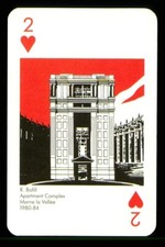 1 x playing card architect Ricardo Bofill 1980-84 - 2 of Hearts S78