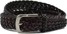 Mens Braided Real Leather Belt