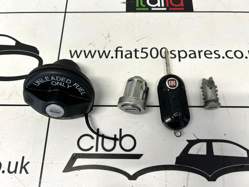 Fiat 500 key barrel set - key,