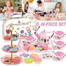 Tin Tea Set Kids Children Role