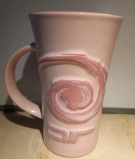2008 Alton Towers 'Air' Large 15cm Tall  Pink 3D Glittery Design Latte Mug 