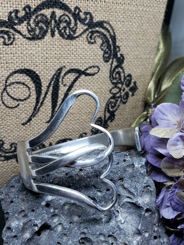 Silver fork bracelet bangle - silver,