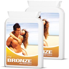 MyTan Bronze x2 (Twinpack) Sunless Tanning Pills Safe Healthy Sun Tan Bestseller