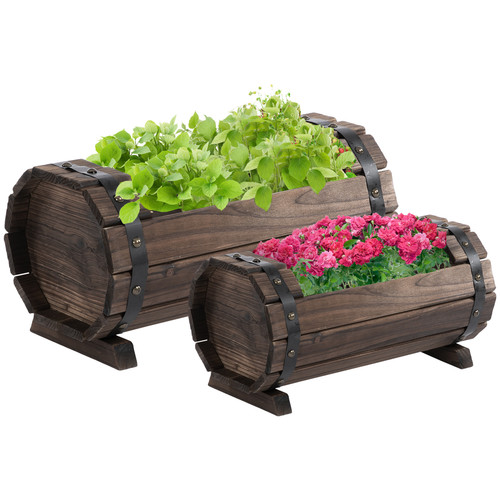 2pcs wooden planter box - wooden,