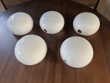 Set of 5 White Globe Glass