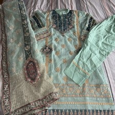 Sana Safinaz Maria B Sapphire Ethnic Qalamkar 3 Pc Suit 