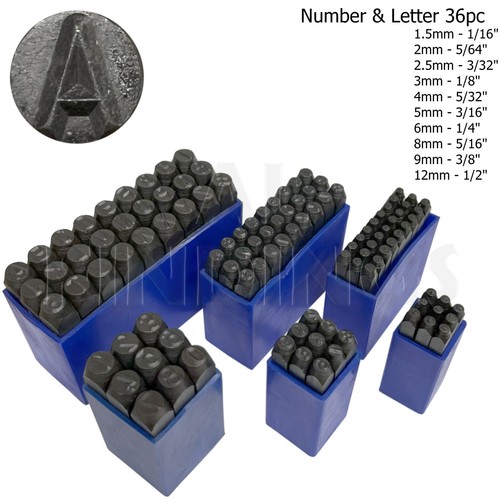 36pc number letter punch set - number, &
