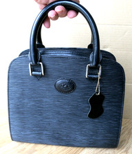 LUIGI Genuine Black Leather Handbag 24.5 x 22 x 12 cm VGC