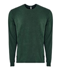 New Next Level Mens Sueded L/S T shirt. Heather Forest 3XL. T0548.