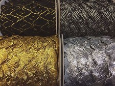  Metallic Jumbo Ric Rac Braid Gold Silver Black 
