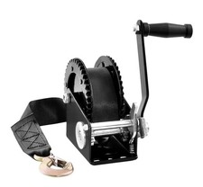 VEVOR Hand Winch Heavy Duty Hand Crank 2000lbs 23ft Polyester Strap for Boat 