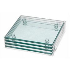 Set Of Clear Tempered Glass Coasters Square 10cm x 10cm ideal for Sublimation