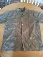 Gap Shirt Mens Medium Army Green Military Utility 4 Pockets Short Sleeve 