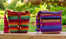 Nepal Sling Shoulder Bag 100% Cotton Fabric Boho Hippy Festival Ethnic Handbag