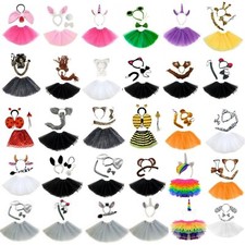 kids Animal Ears Set+Leg warmer+Tutu Fancy Dress Halloween Costume Party outfit