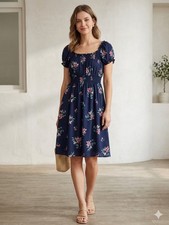 Apricot Floral Dress UK 14