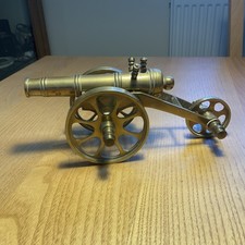 Antique / Vintage - Brass Field Cannon Desk Top Display Military Civil War Gun