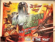 THE MANDALORIAN AND GROGU Original Quad Cinema Poster. STAR WARS Mint Copy