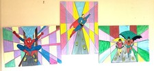 set of 3 original paintings of