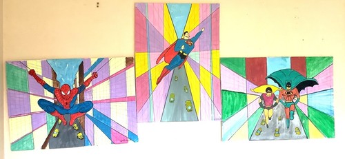 Set original paintings of - set,