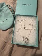 Authentic Tiffany & Co 1837 Interlocking Circles Pendant Necklace Silver 925 18”