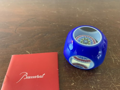 Blue crystal paperweight - blue,