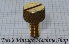 2BA knurled slotted terminal screws brass - thumb screws - 3/8in long - Qty 2-10
