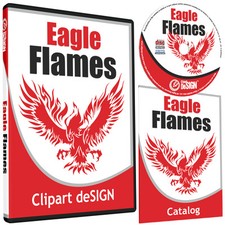 EAGLE FLAMES CLIPART -VINYL