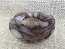 Vintage Glass Ashtray. Light Purple And Opaque White