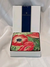 Set Of 6 Pimpernel Square Drinks Coasters 'Poppies' In Box With Stickers