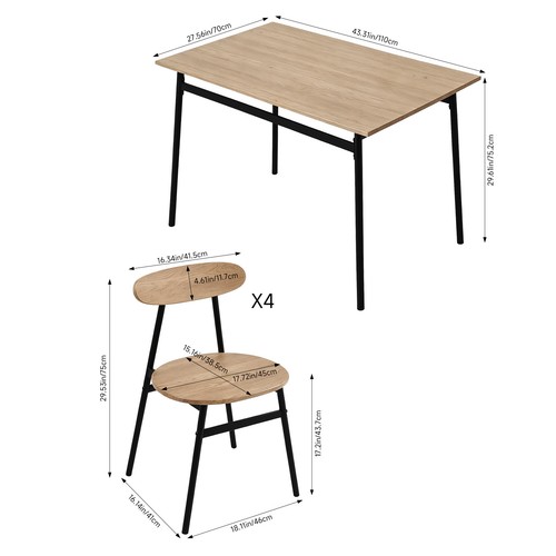 Dining table chairs - &, 4