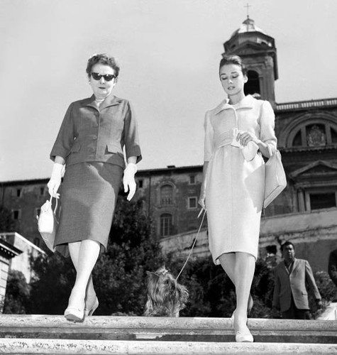 Audrey hepburn walking her dog - walking,