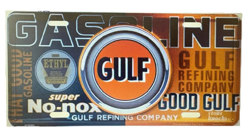 Gulf oil license plate - oil,