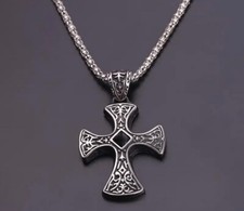 Viking/ Maltese Cross Pendant & Agate Necklace - Only £8.95 + FREE UK Postage