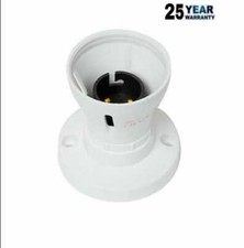 Bayonet Batten White Ceiling Lamp Holder, BC, Light Bulb Socket, Lamp Fitting