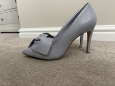 Women’s High Heel Shoes Size 6.5 M&S Pale Blue Leather. Wedding Mother of Bride