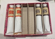 Vintage Winsor & Newton Oil Paints In Box Scarlet Lake Burnt Umber Unused 
