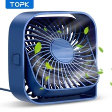 Mini USB Desk Fan Quiet 3 Speed Portable Table Fan 360° Rotating for Room Home