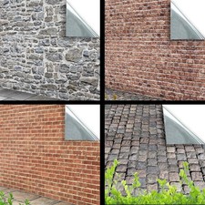 Dolls House Wallpaper: Self Adhesive Exterior Walls & Paving For Miniatures 1/12