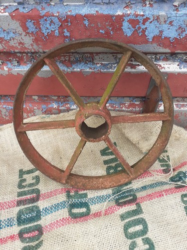 Large iron wheelbarrow wheel - iron,