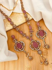 Egyptian Polki Rani Haar Mala Set with Earrings Indian/Pakistani Partywear (17)