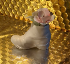 Royal Doulton English Fine Bone China Decorative Flowers In Boot Ornament