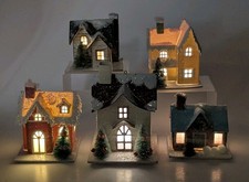 Set Of 5 Light Up Paper Putz