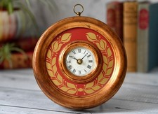 Vintage “The Fat Pocket Watch Company” Retro 1990's Wall or Table Clock Red Gold