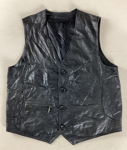 Vintage leather vest - leather, waistcoat